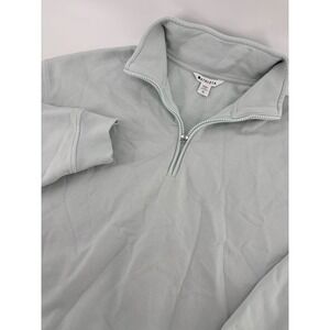 Athleta Coaster Luxe Sweatshirt Womens XL Green Excellent Quarter Zip Fleece